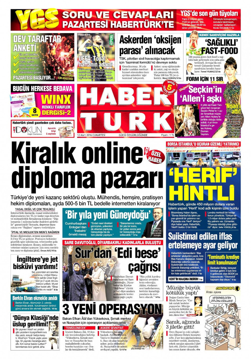 Gazete manşetleri Hürriyet - Sabah ve Habertürk ne yazdı? - Resim: 2