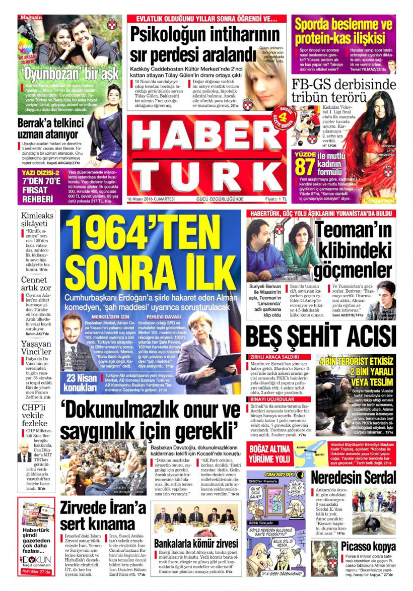 Gazete manşetleri Hürriyet - Habertürk ve Milliyet ne yazdı?  - Resim: 2