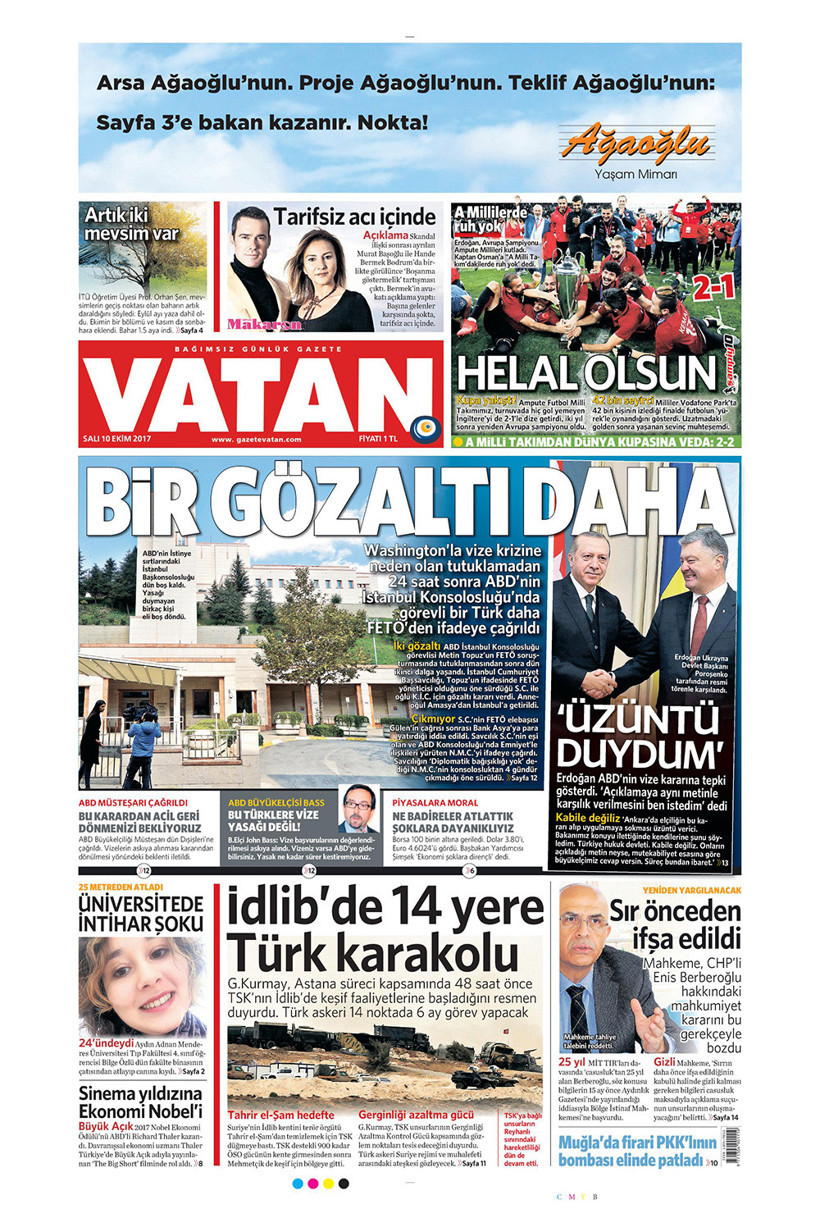 Gazete manşetleri Fanatik - Habertürk - Hürriyet 10 Ekim 2017 - Resim: 4