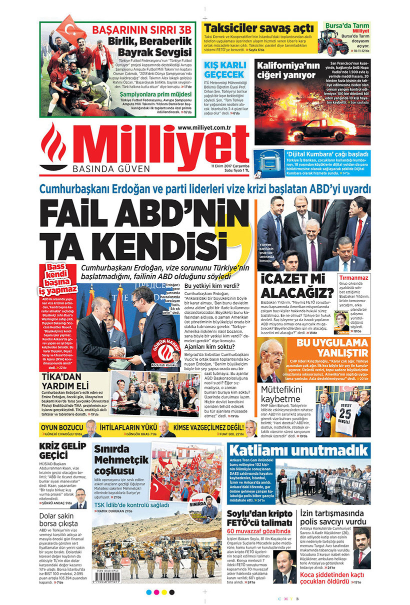 Gazete manşetleri Hürriyet - Sözcü - Karar 11 Ekim 2017 - Resim: 2