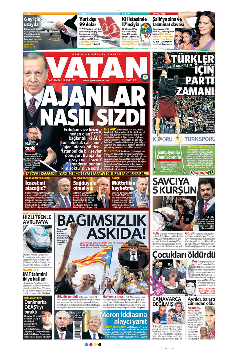 Gazete manşetleri Hürriyet - Sözcü - Karar 11 Ekim 2017 - Resim: 4