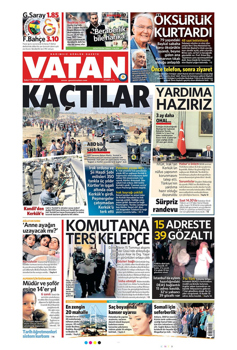 Gazete manşetleri Sözcü - Habertürk - Hürriyet 17 EKim 2017 - Resim: 3