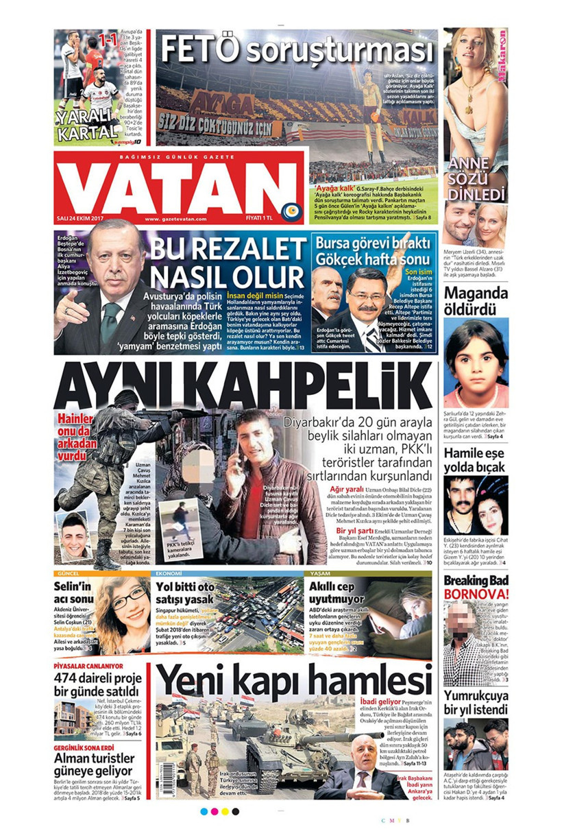 Gazete manşetleri Fanatik - Hürriyet - Sözcü 24 Ekim 2017 - Resim: 4