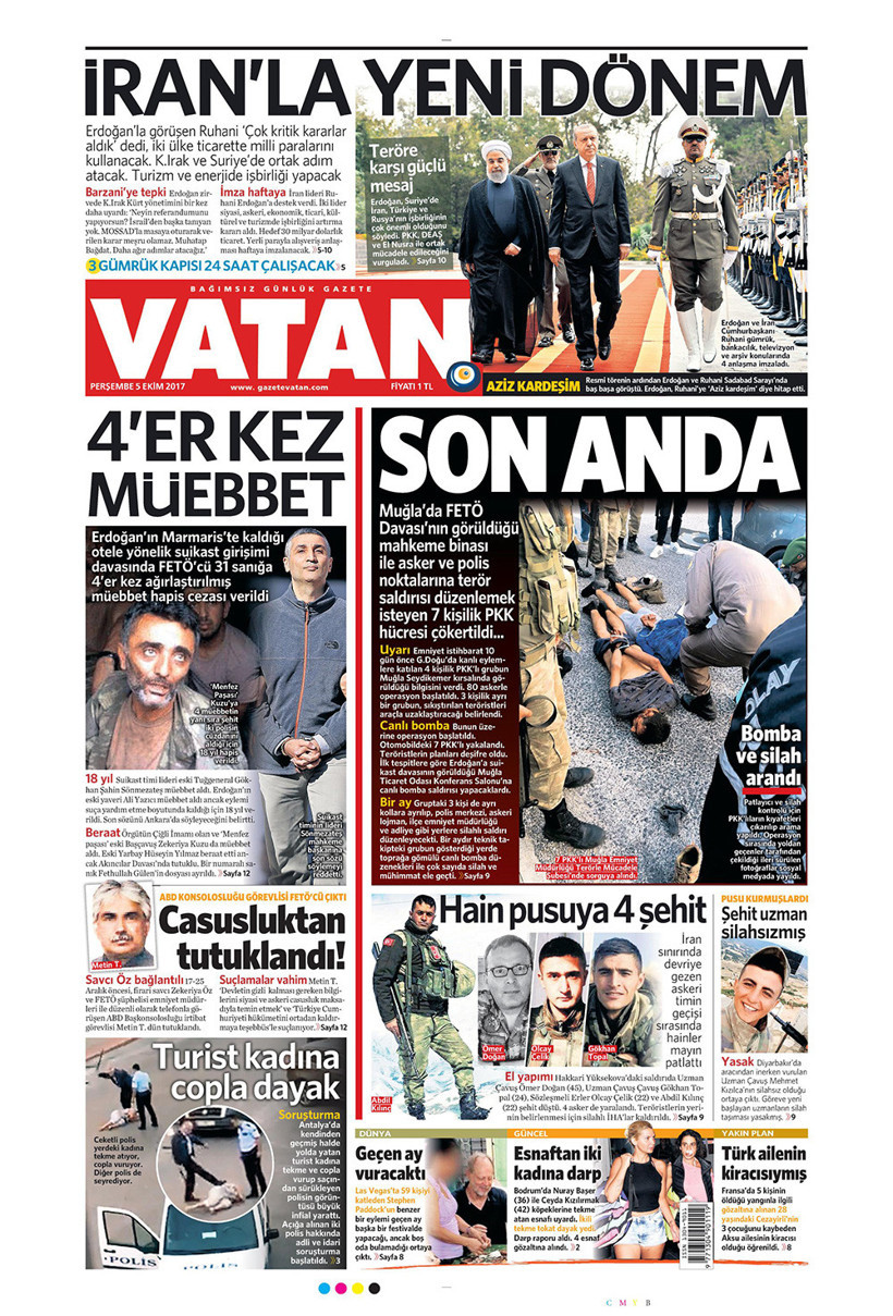 Gazete manşetleri Hürriyet - Sözcü - Cumhuriyet 5 Ekim 2017 - Resim: 2