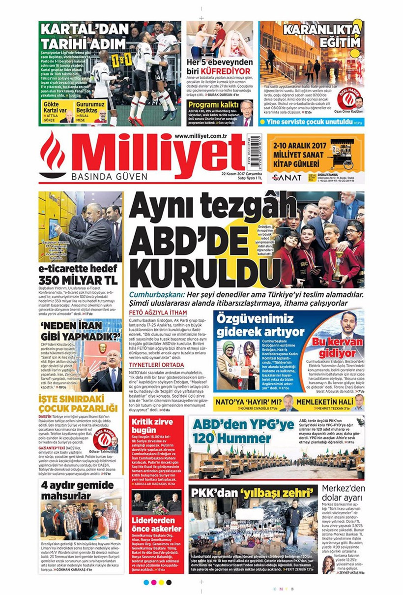 Gazete manşetleri Fanatik - Fotomaç - Sözcü 22 Kasım 2017 - Resim: 2