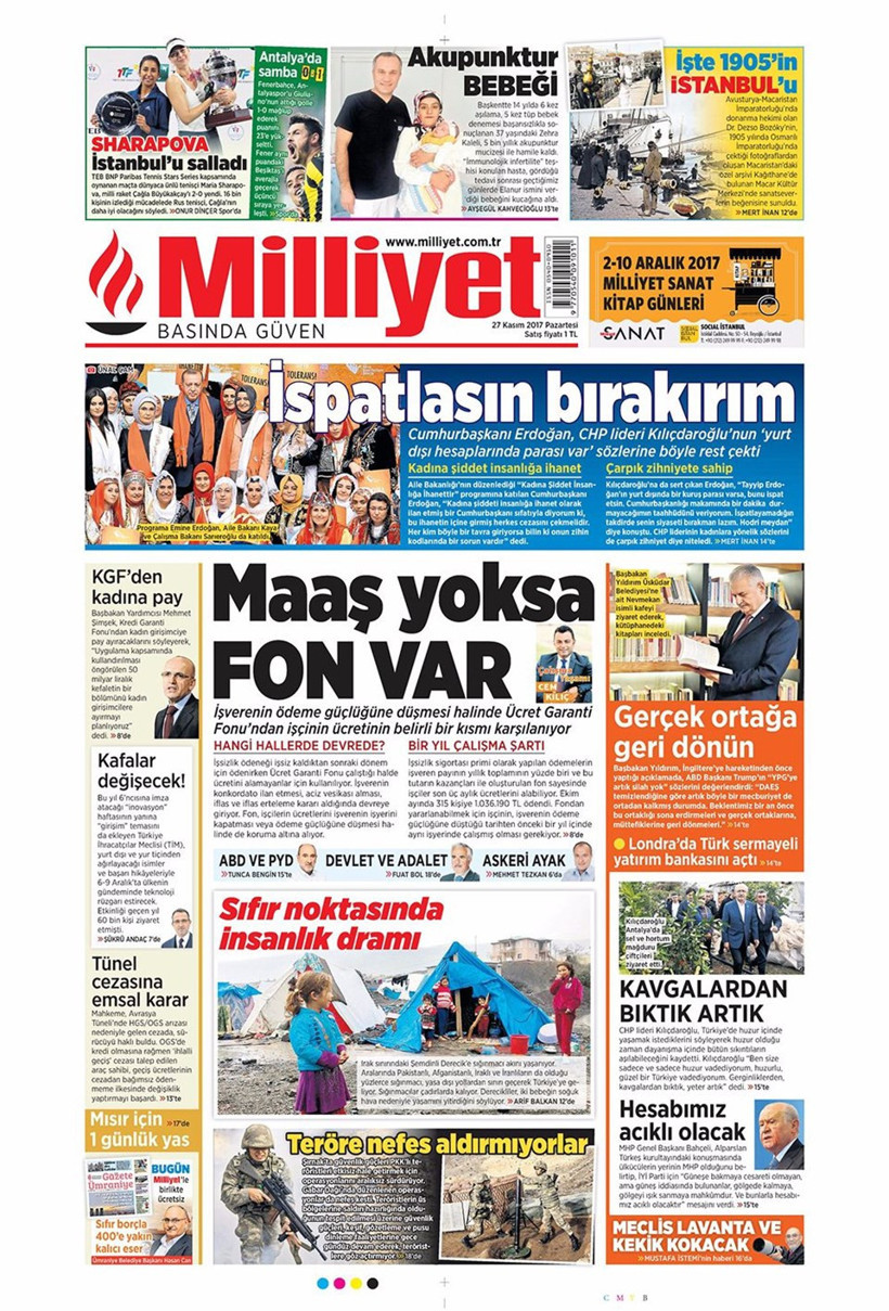 Gazete manşetleri Sözcü - Fanatik - Fotomaç 27 Kasım 2017 - Resim: 2