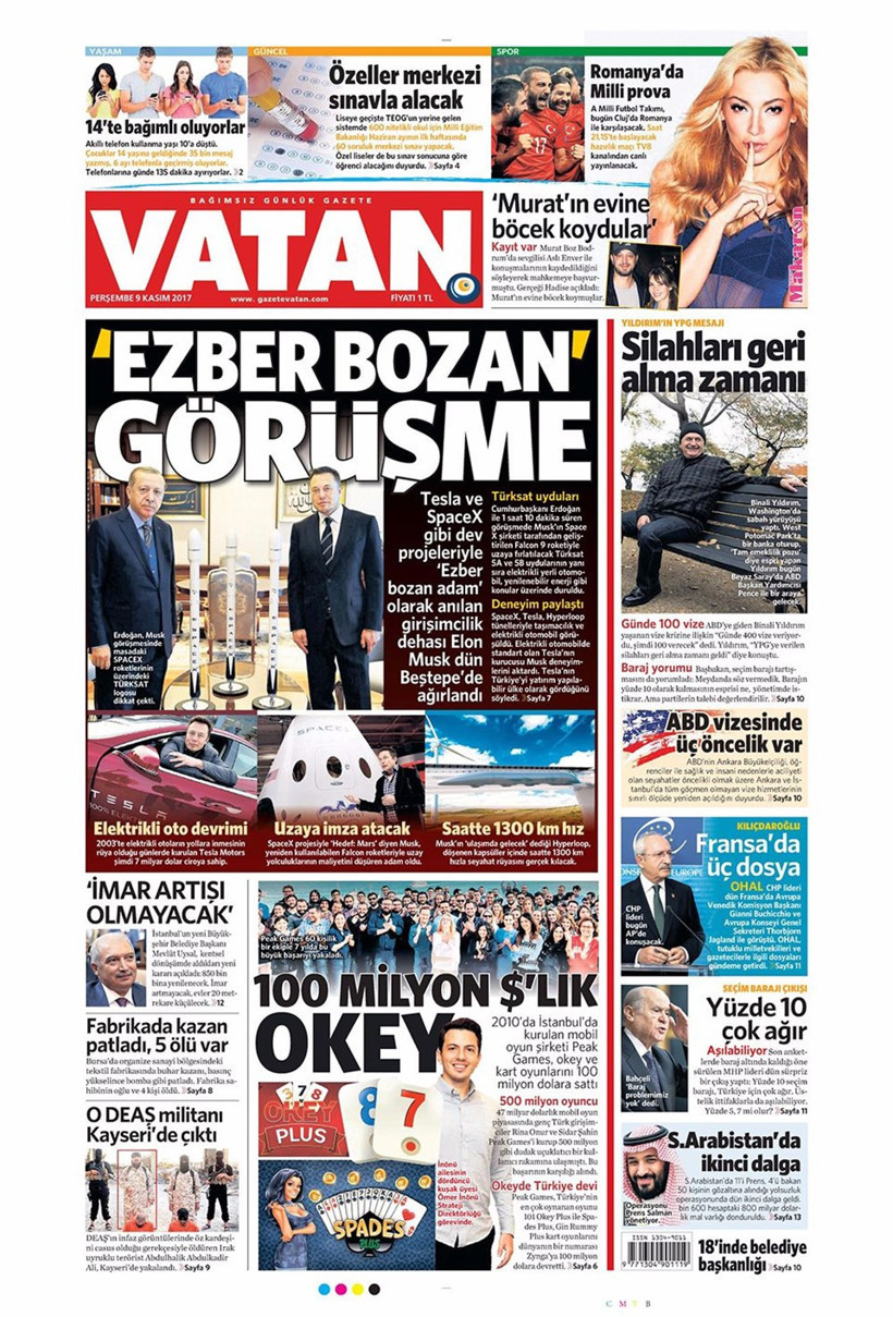 Gazete manşetleri Sözcü - Hürriyet - Milliyet 9 Kasım 2017 - Resim: 3
