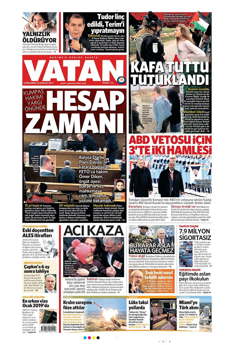 Gazete manşetleri Sözcü - Hürriyet - Fanatik 20 Aralık 2017 - Resim: 3