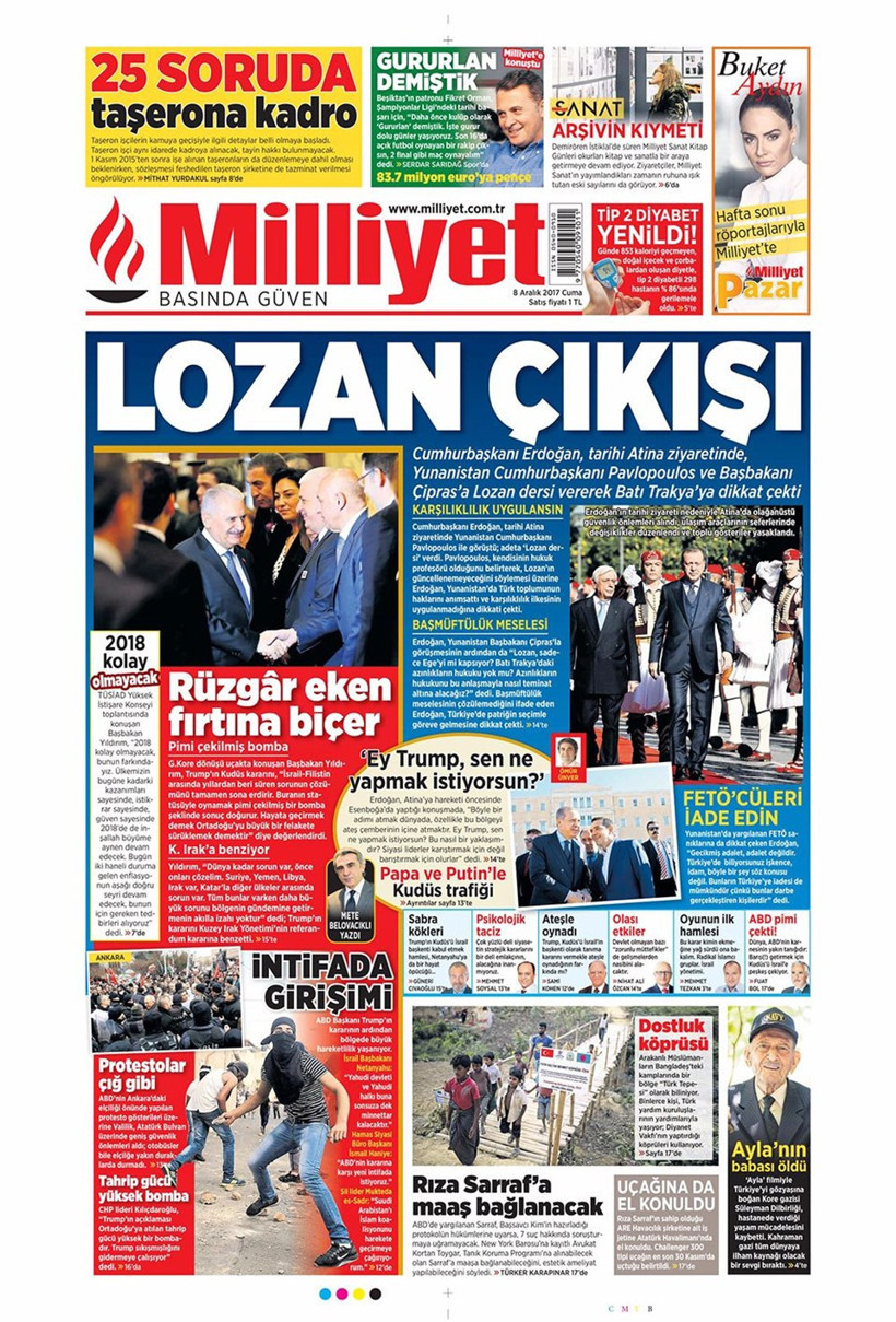 Gazete manşetleri Hürriyet - Sözcü - Fanatik 8 Aralık 2017 - Resim: 2