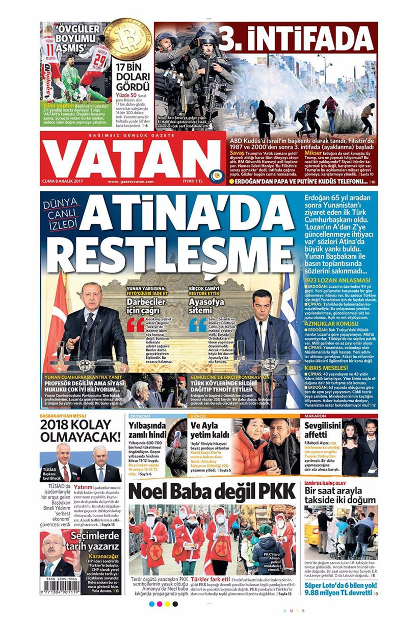 Gazete manşetleri Hürriyet - Sözcü - Fanatik 8 Aralık 2017 - Resim: 3