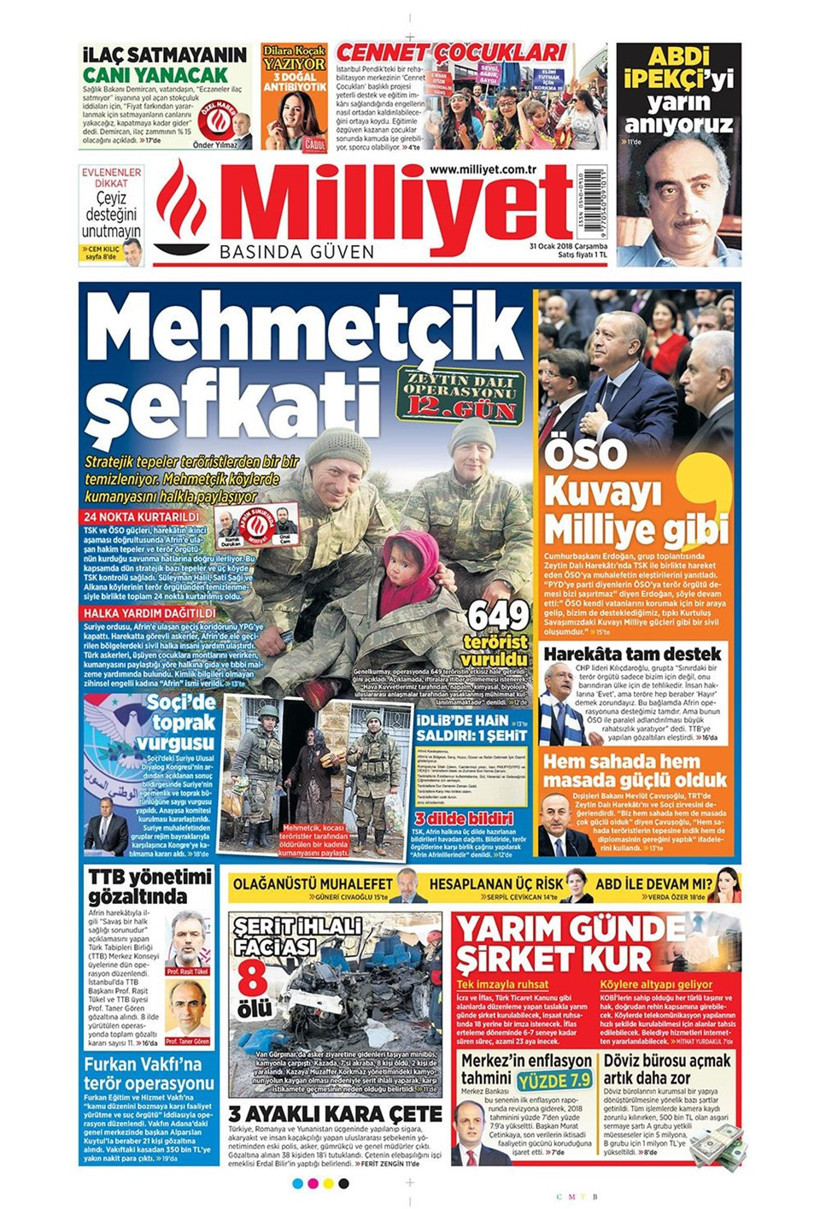 Gazete manşetleri Hürriyet-Fanatik-Sabah 28 Ocak 2018 - Resim: 3