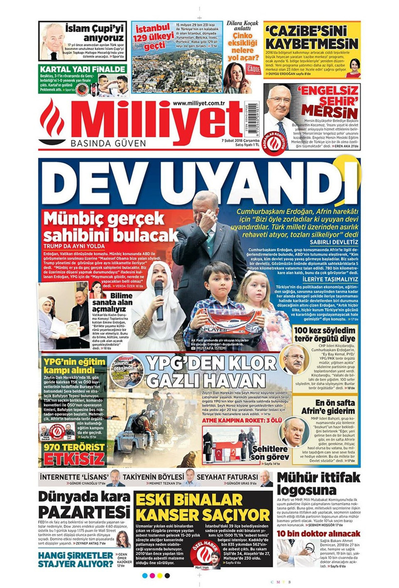 Gazete manşetleri 7 Şubat 2018 Hürriyet - Sözcü - Fotomaç - Resim: 4