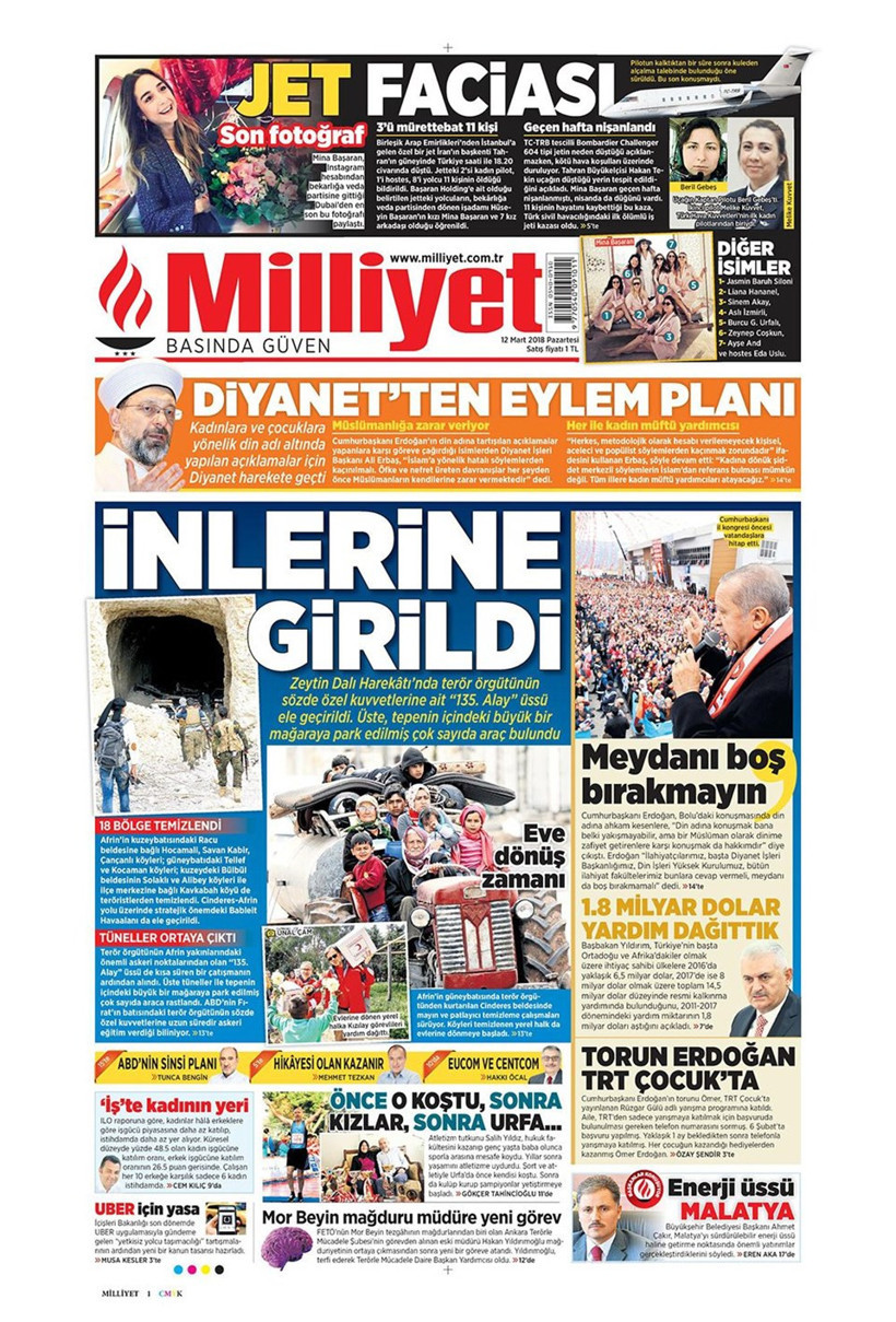 Gazete manşetleri 12 Mart 2018 Hürriyet - Sözcü - Fanatik - Resim: 4