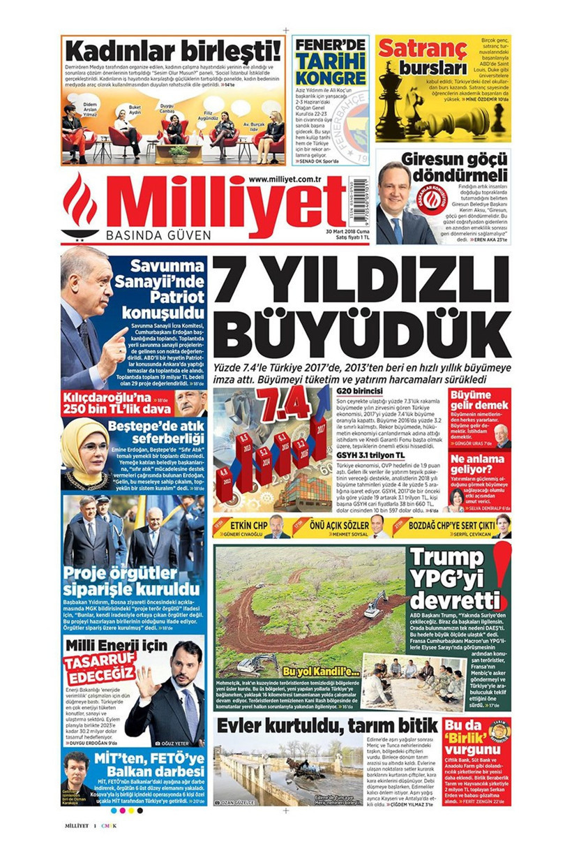 Gazete manşetleri 30 Mart 2018 Hürriyet - Sözcü - Fanatik - Resim: 3