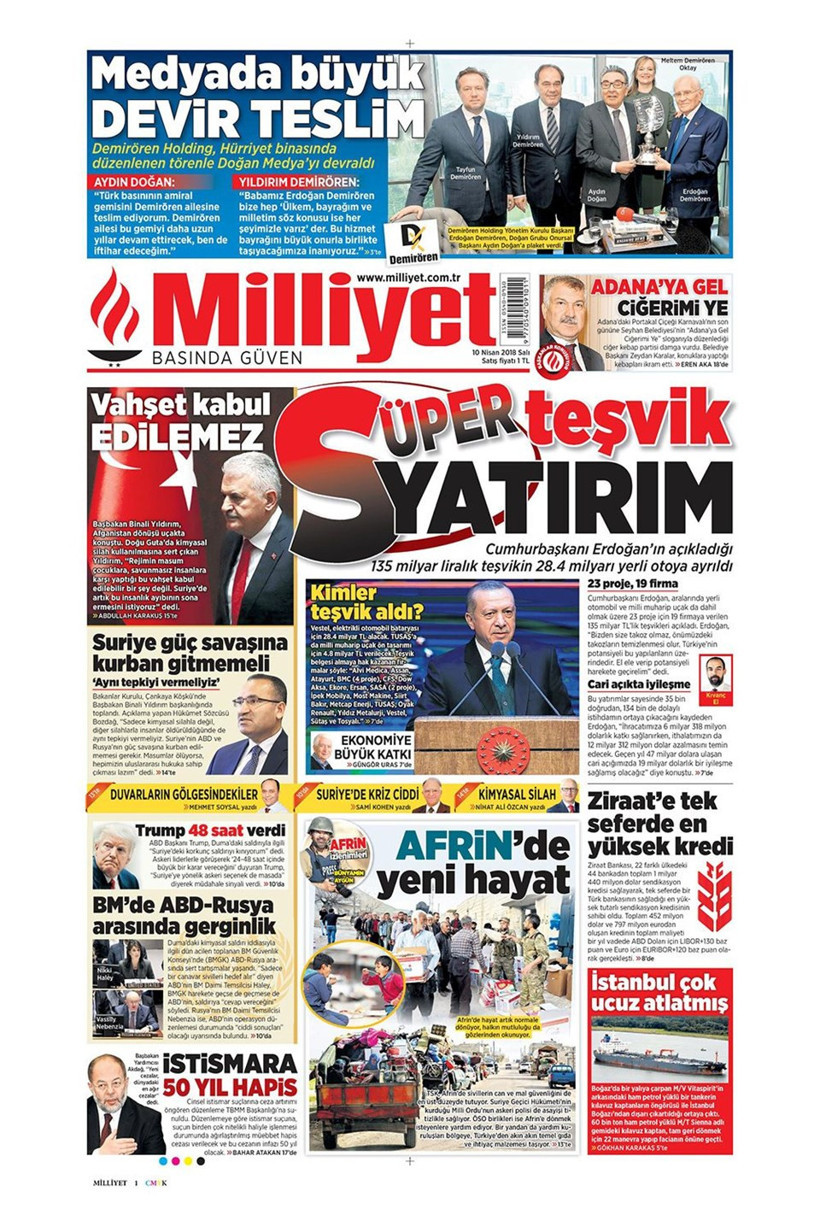 Gazete manşetleri 10 Nisan 2018 Hürriyet - Sözcü - Posta - Resim: 2