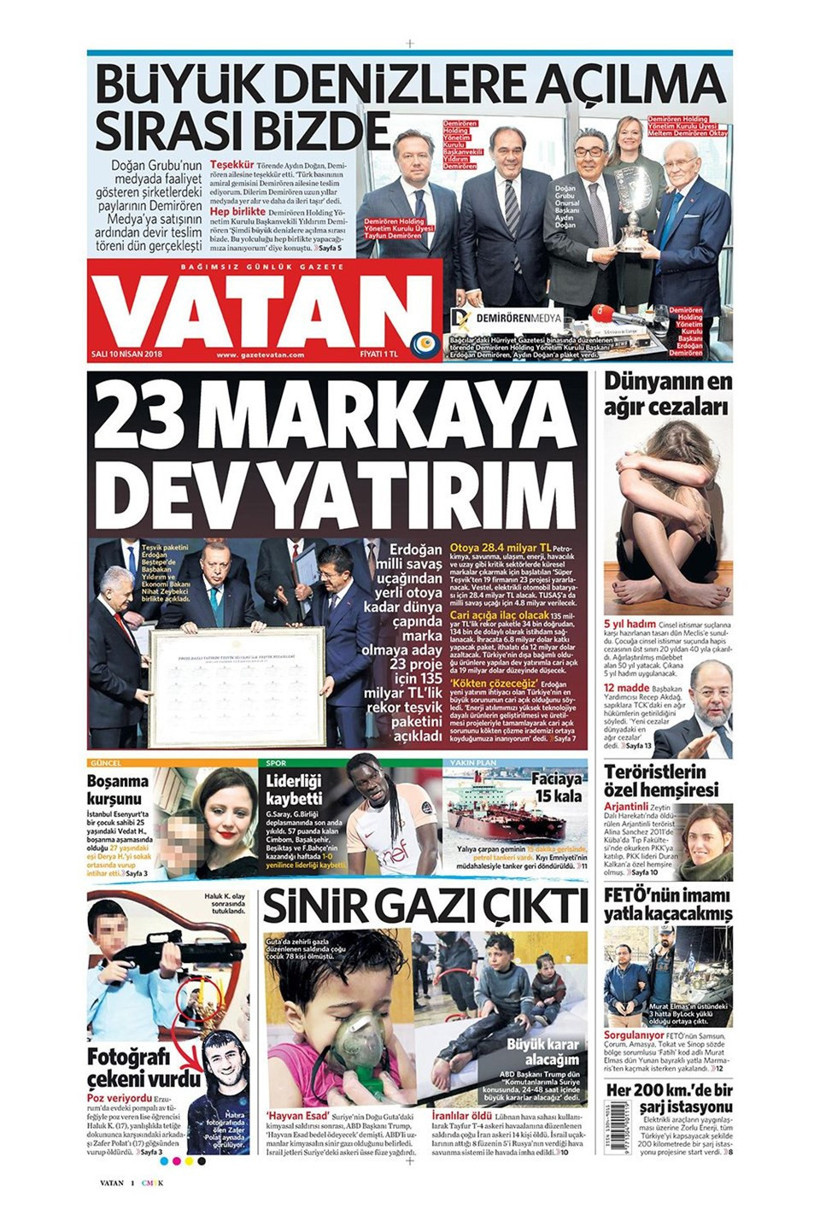 Gazete manşetleri 10 Nisan 2018 Hürriyet - Sözcü - Posta - Resim: 3