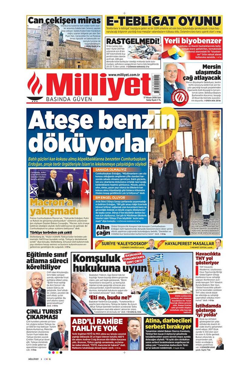 Gazete manşetleri 17 Nisan 2018 Hürriyet - Sözcü - Posta - Resim: 3