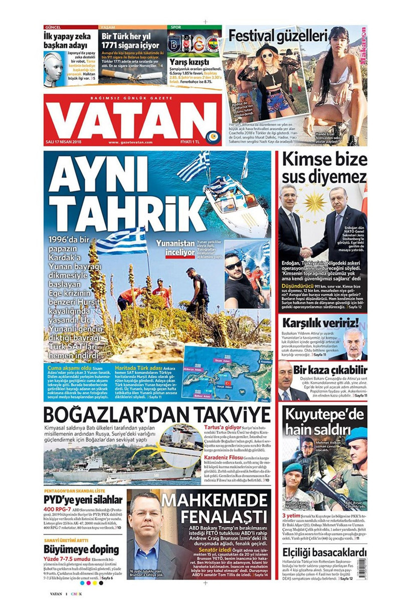 Gazete manşetleri 17 Nisan 2018 Hürriyet - Sözcü - Posta - Resim: 4