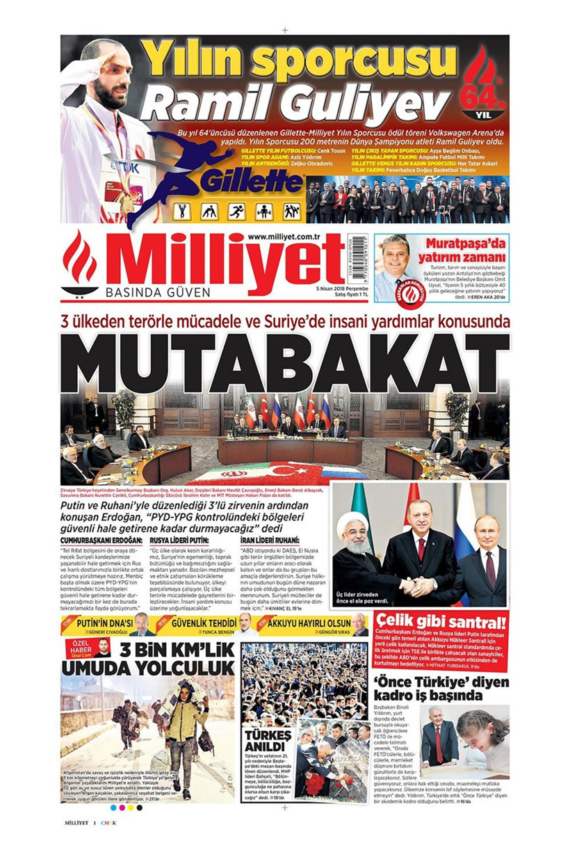 Gazete manşetleri 5 Nisan 2018 Hürriyet - Sözcü - Posta - Resim: 4