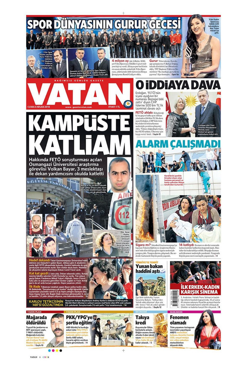 Gazete manşetleri 6 Nisan 2018 Hürriyet - Sözcü - Posta - Resim: 2