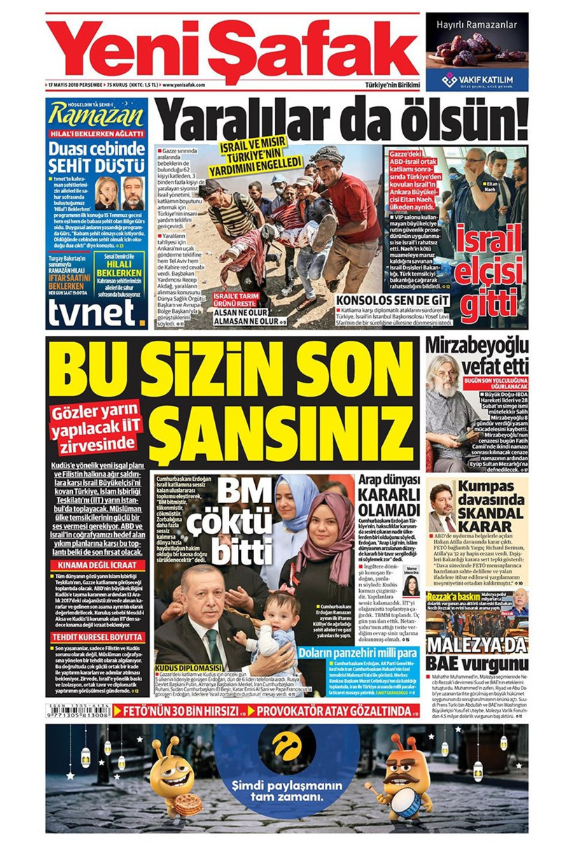 Gazete manşetleri 17 Mayıs 2018 Hürriyet - Sözcü - Habertürk - Resim: 2