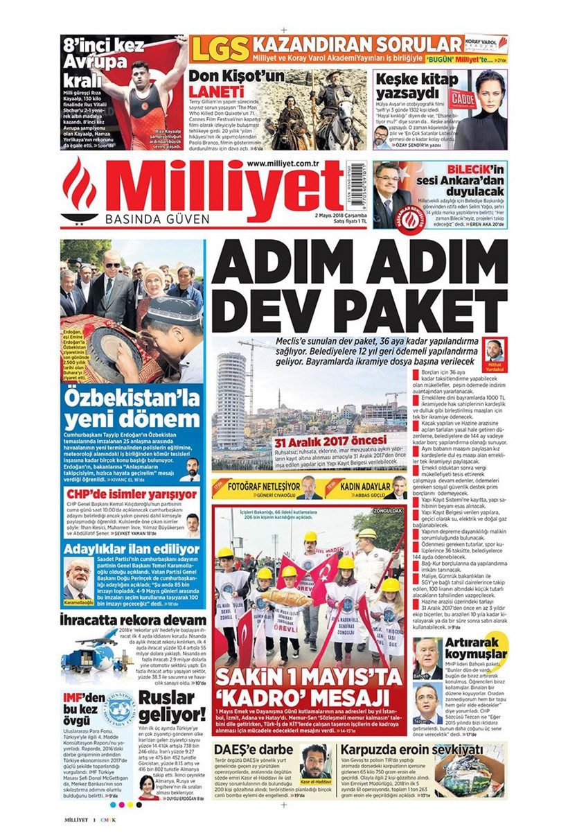 Gazete manşetleri 2 Mayıs 2018 Hürriyet - Sözcü - Habertürk - Resim: 2