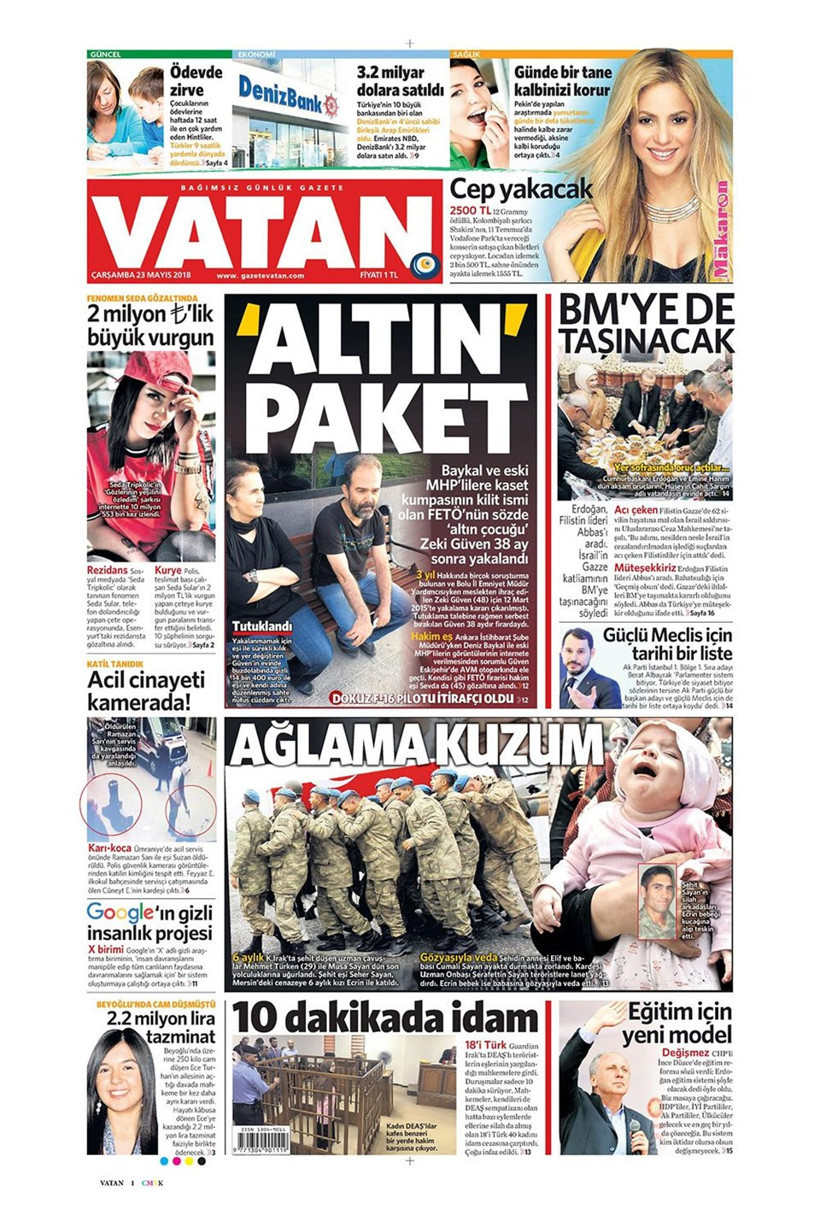 Gazete manşetleri 23 Mayıs 2018 Hürriyet - Sözcü - Habertürk - Resim: 2