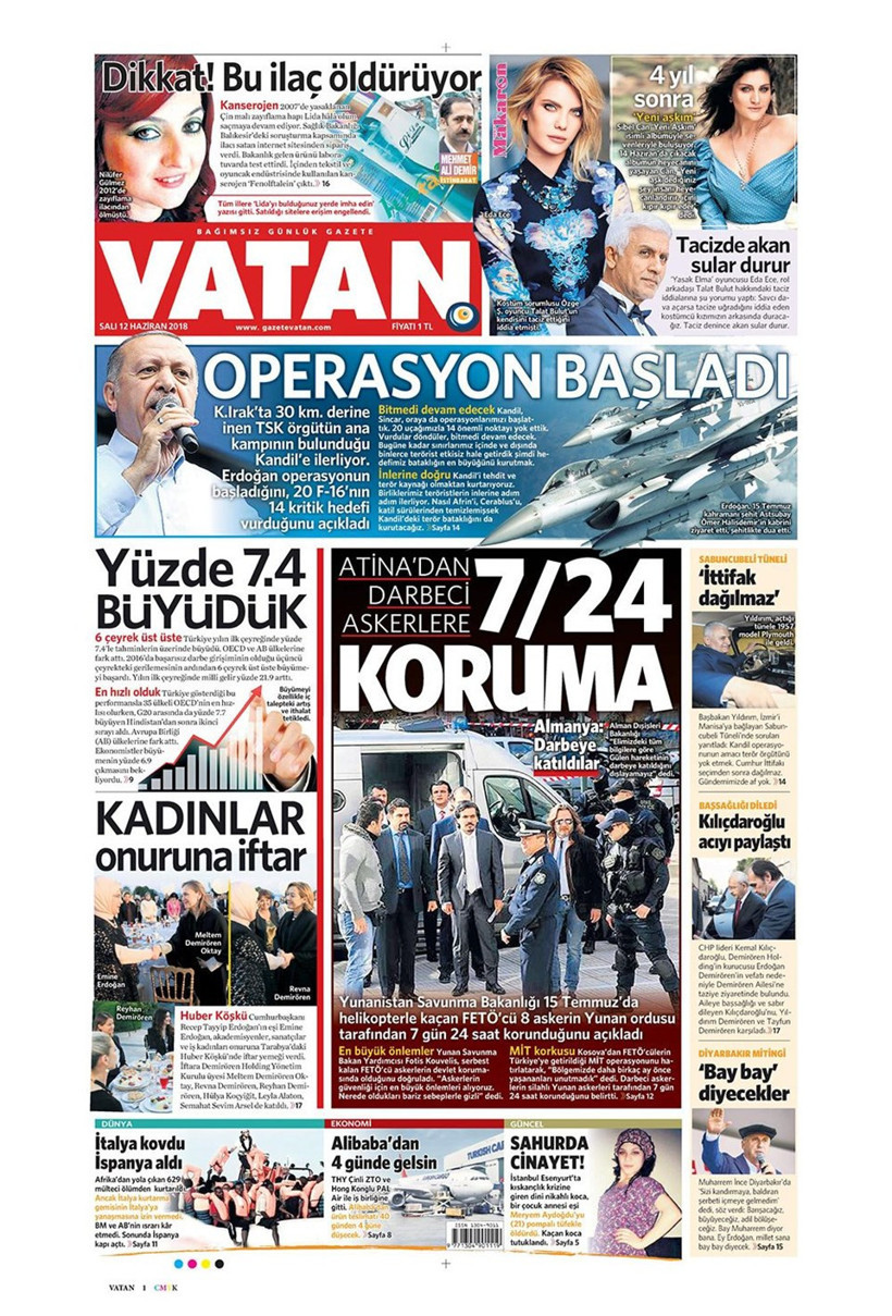 Gazete manşetleri 12 Haziran 2018 Hürriyet - Sözcü - Habertürk - Resim: 4