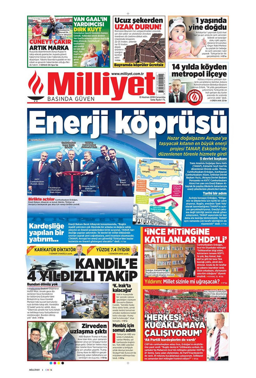 Gazete manşetleri 13 Haziran 2018 Hürriyet - Sözcü - Habertürk - Resim: 3
