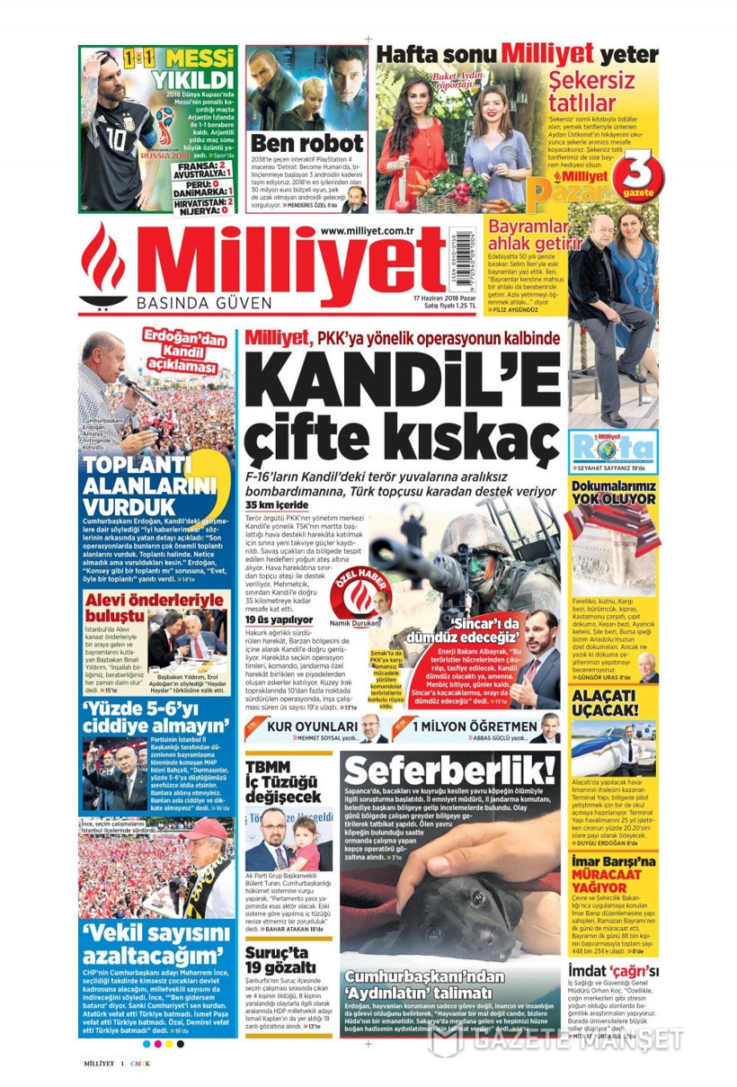 Gazete manşetleri 17 Haziran 2018 Hürriyet - Sözcü - Habertürk - Resim: 4