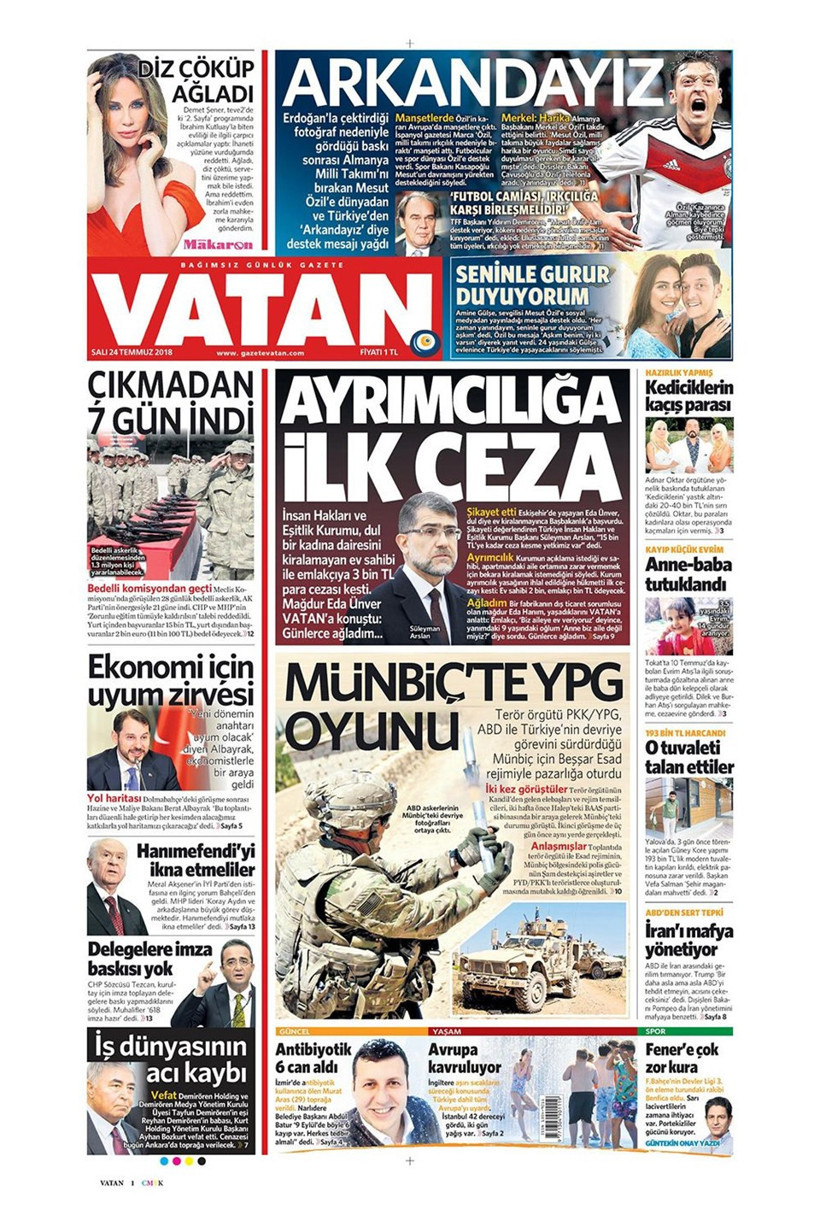 Gazete manşetleri 24 Temmuz 2018 Hürriyet - Posta - Sabah - Resim: 1