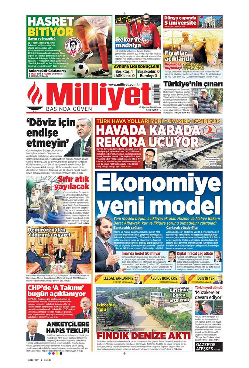Gazete manşetleri 10 Ağustos 2018 Hürriyet - Posta - Sabah - Resim: 3