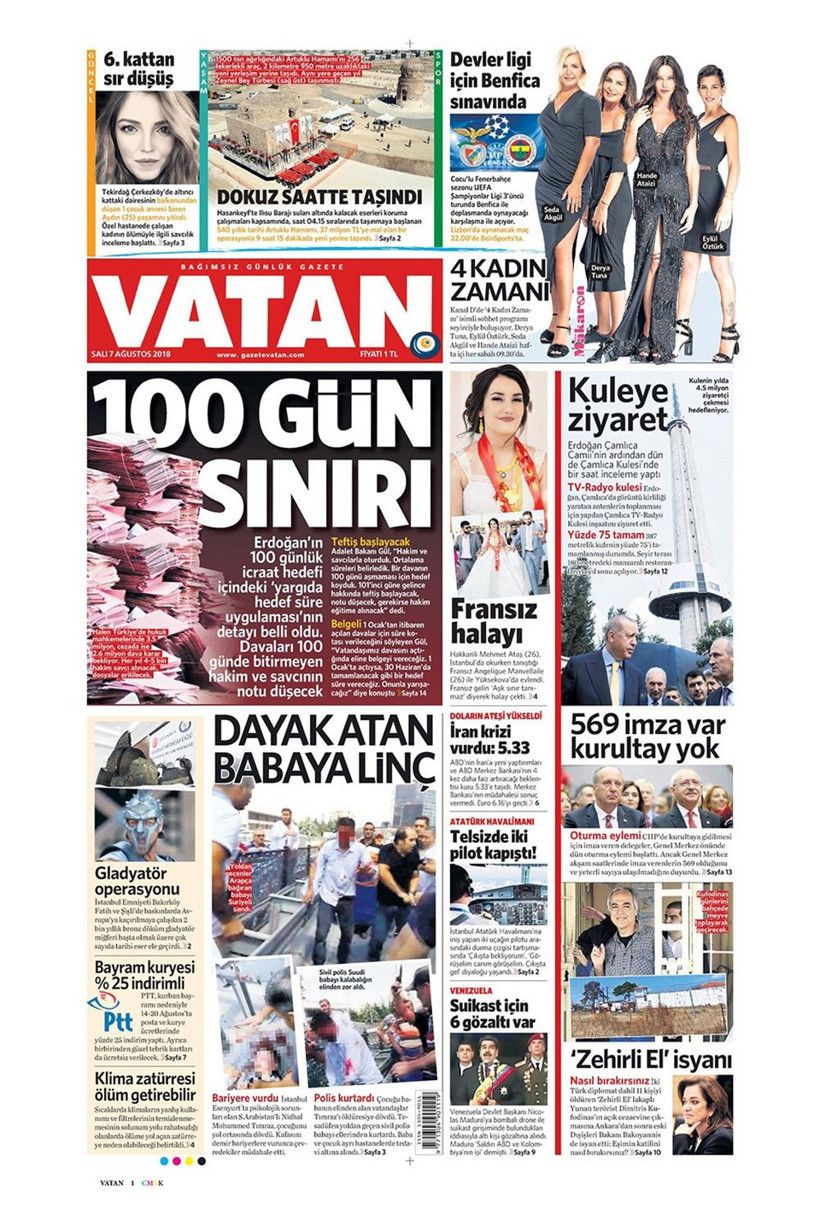 Gazete manşetleri 7 Ağustos 2018 Hürriyet - Posta - Sabah - Resim: 3