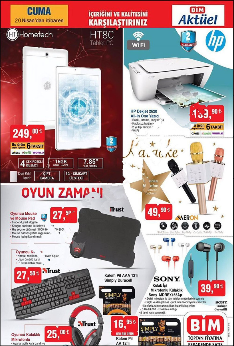 BİM 20 Nisan 2018 aktüel indirim listesi yeni kataloğ - Resim: 1
