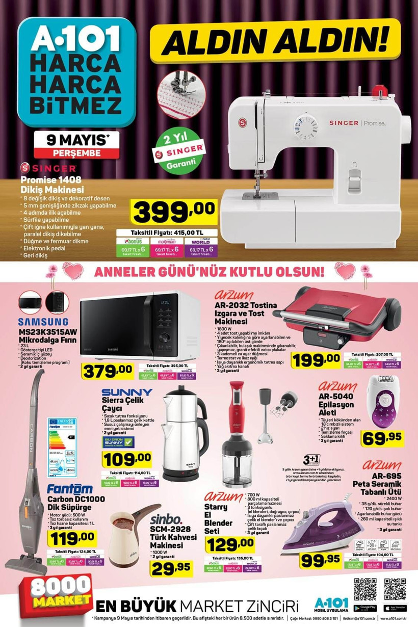 A101'de 'Anneler Günü' indirimi A101 9 Mayıs 2019 indirim ve aktüel ürünler kataloğu - Resim: 4