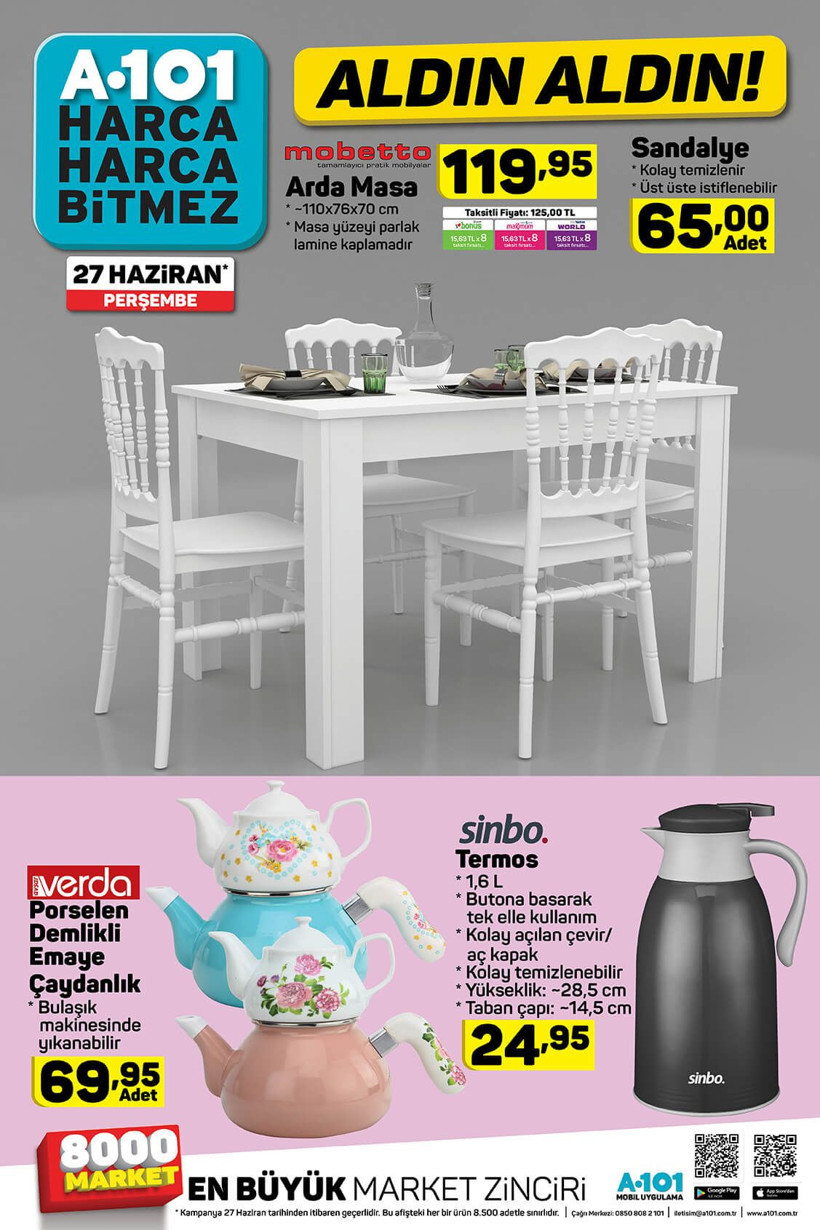 A101'de 'Aldın Aldın' ürünlerinde' ay sonu indirimi  İşte 27 Haziran indirimli ve aktüel ürünler kataloğu - Resim: 4
