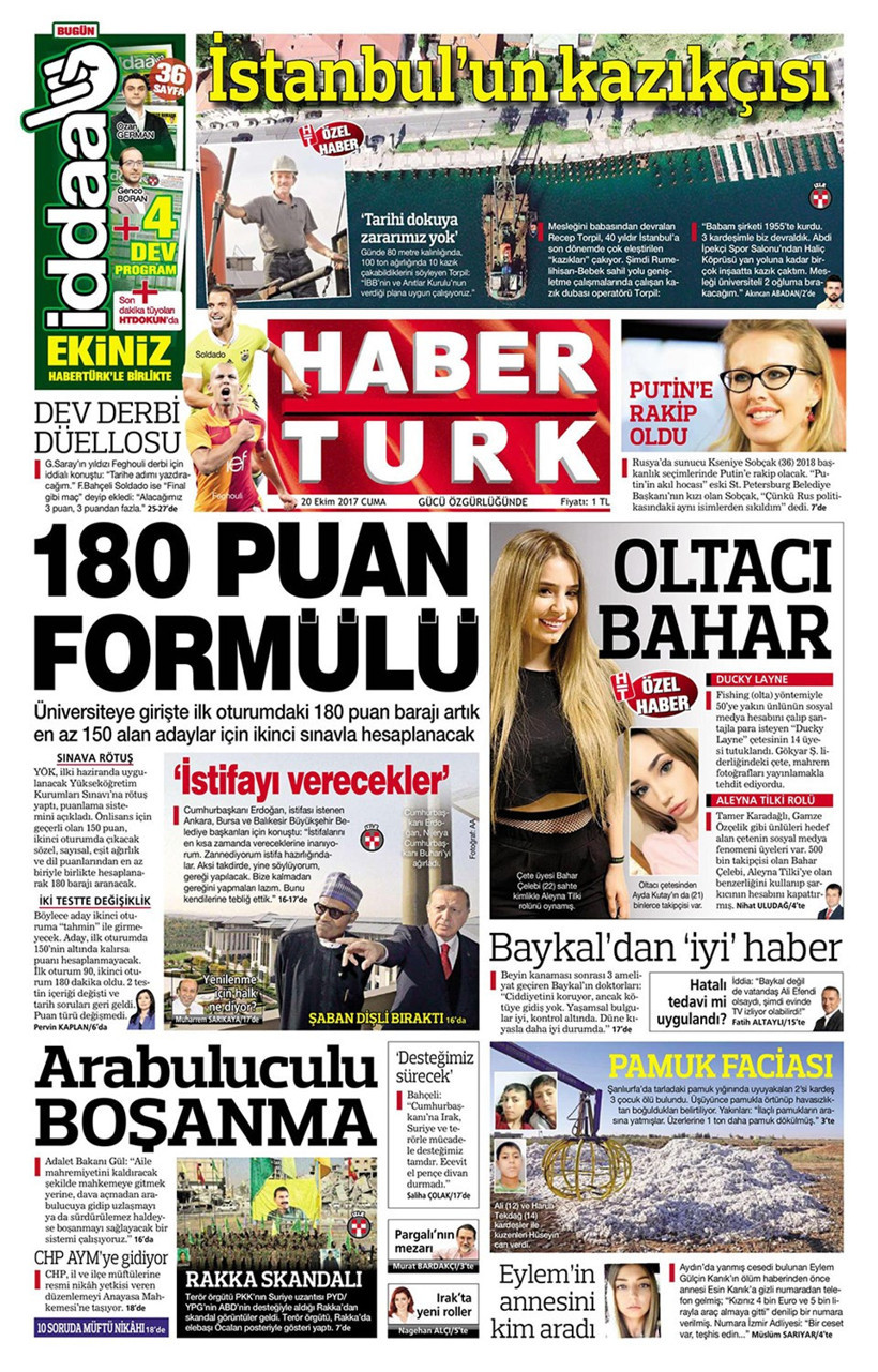 Gazete manşetleri Sözcü - Hürriyet - Habertürk 20 Ekim  - Resim: 4