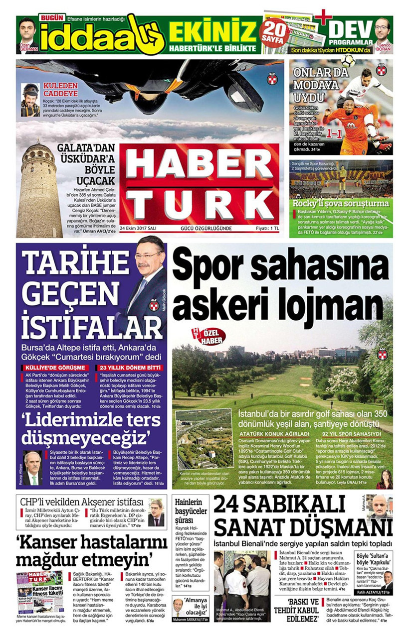 Gazete manşetleri Fanatik - Hürriyet - Sözcü 24 Ekim 2017 - Resim: 3