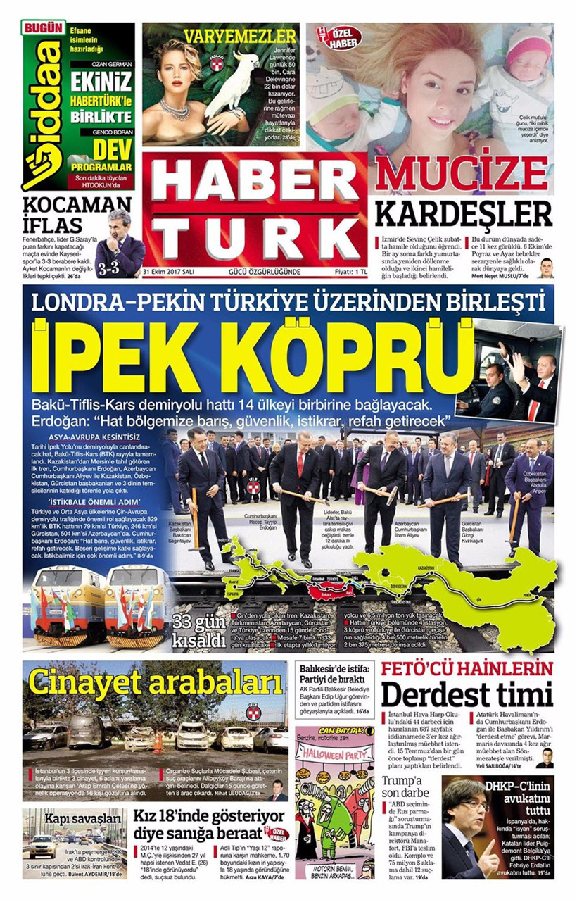 Gazete manşetleri Hürriyet - Sözcü - Fanatik 31 Ekim 2017 - Resim: 2