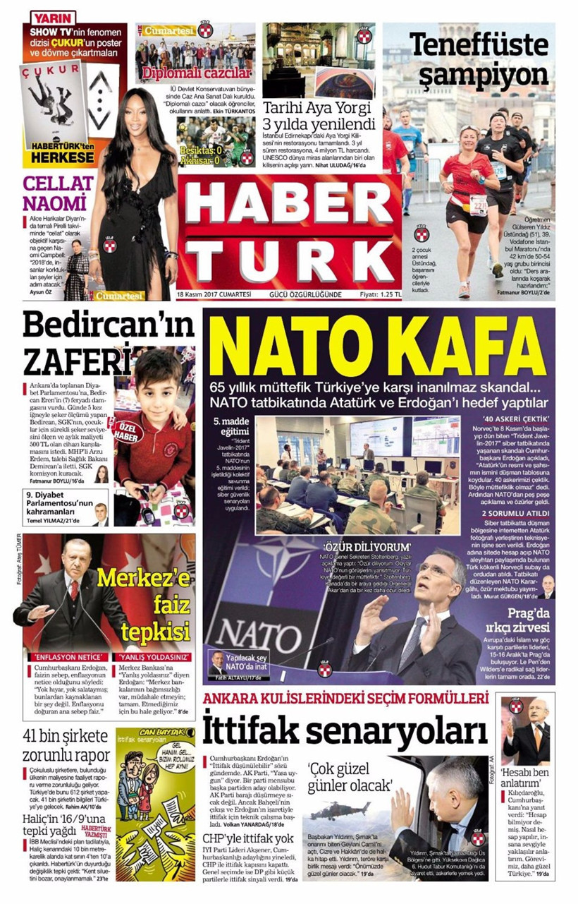 Gazete manşetleri Fanatik - Fotomaç - Sözcü 18 Kasım 2017 - Resim: 4