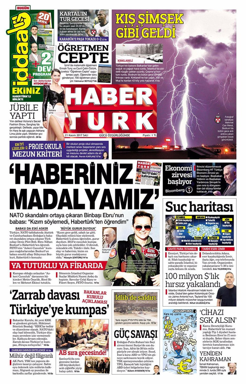 Gazete manşetleri Hürriyet - Sözcü - Fanatik 21 Kasım 2017 - Resim: 2
