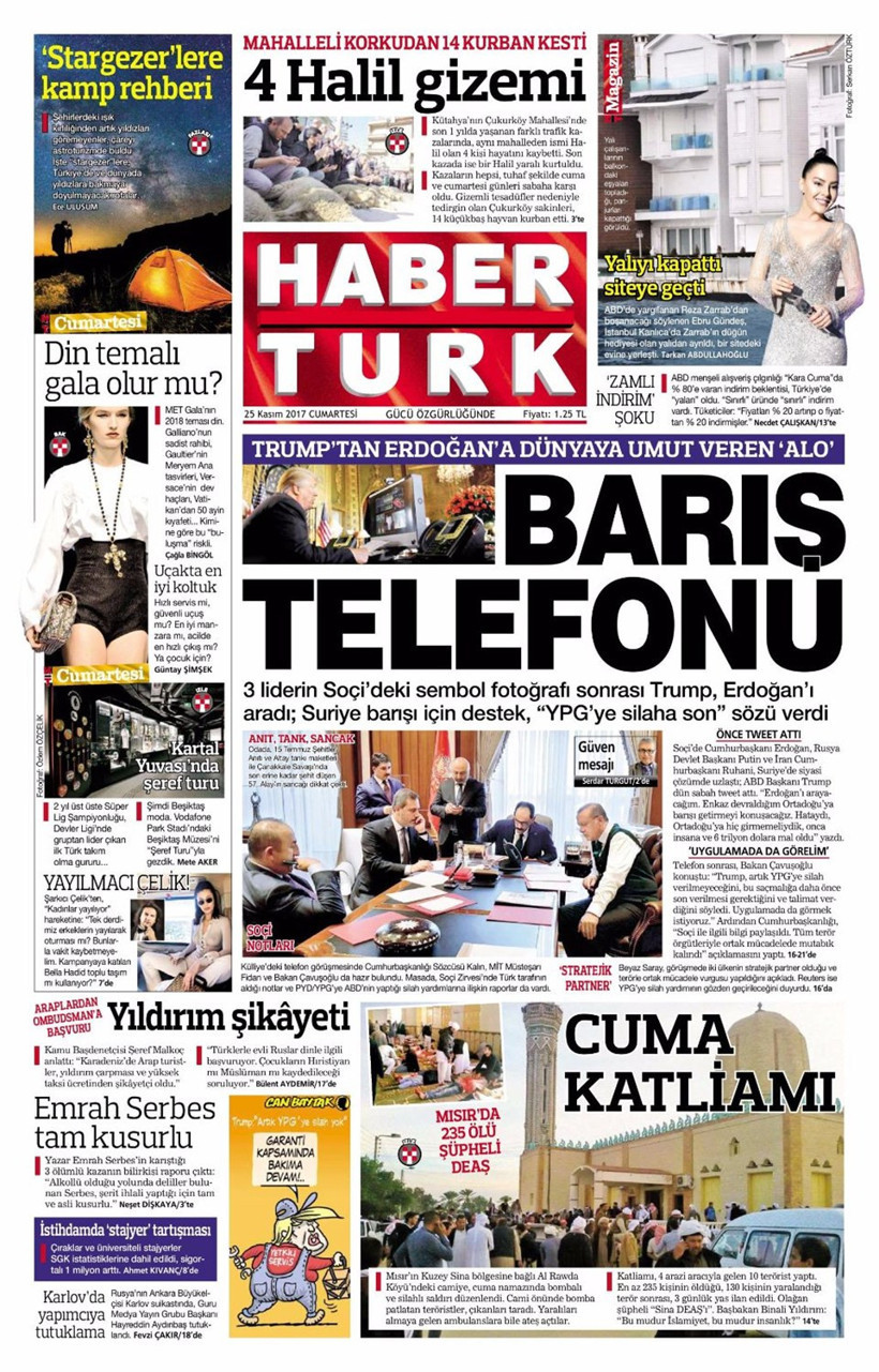 Gazete manşetleri Hürriyet - Fanatik - Fotomaç 25 Kasım 2017 - Resim: 2
