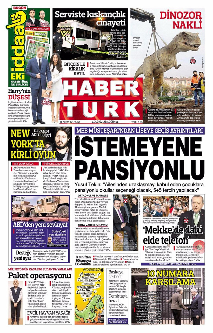 Gazete manşetleri Sözcü - Hürriyet - Milliyet 28 Kasım 2017 - Resim: 4