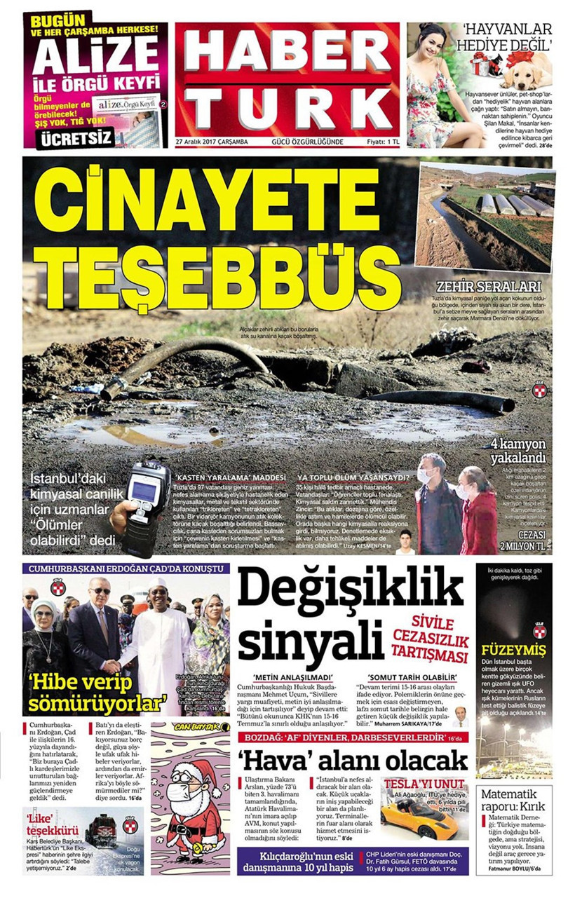 Gazete manşetleri Sözcü - Hürriyet - Sabah 27 Aralık 2017 - Resim: 2