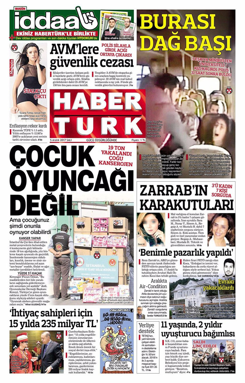Gazete manşetleri Hürriyet - Sözcü - Milliyet 5 Aralık 2017 - Resim: 2