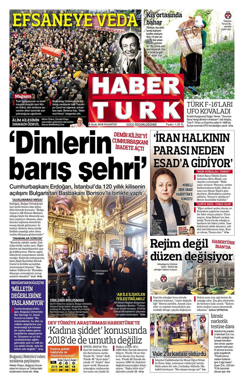 Gazete manşetleri Sözcü - Fanatik - Hürriyet 8 Ocak 2018 - Resim: 3