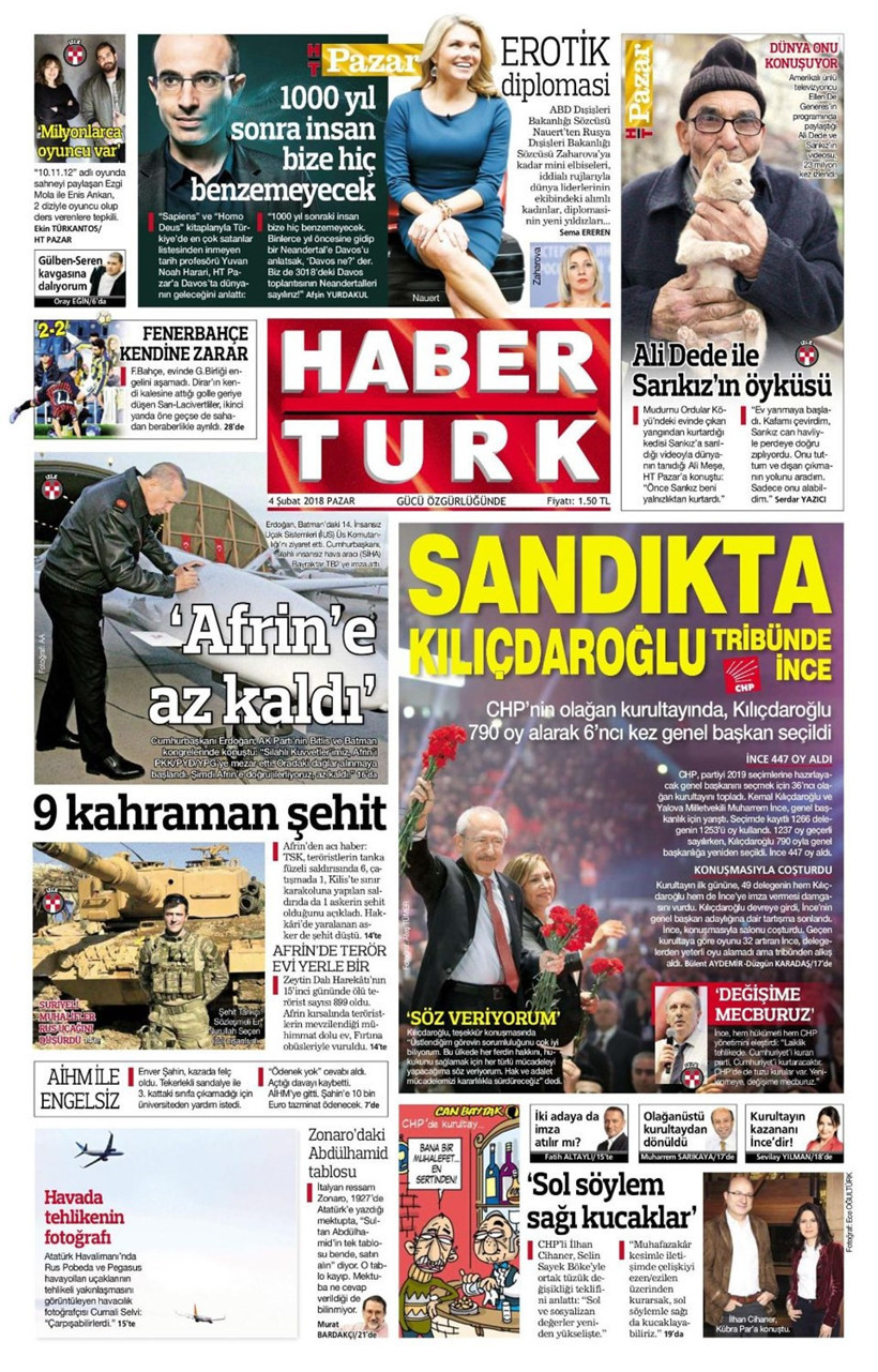 Gazete manşetleri Hürriyet-Milliyet-Sözcü 4 Şubat 2018 - Resim: 3