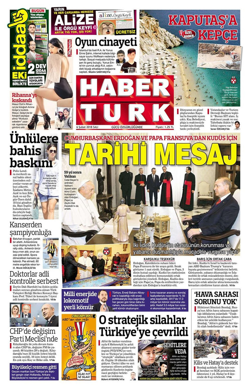 Gazete manşetleri 6 Şubat 2018 Hürriyet - Sözcü - Sabah - Resim: 3