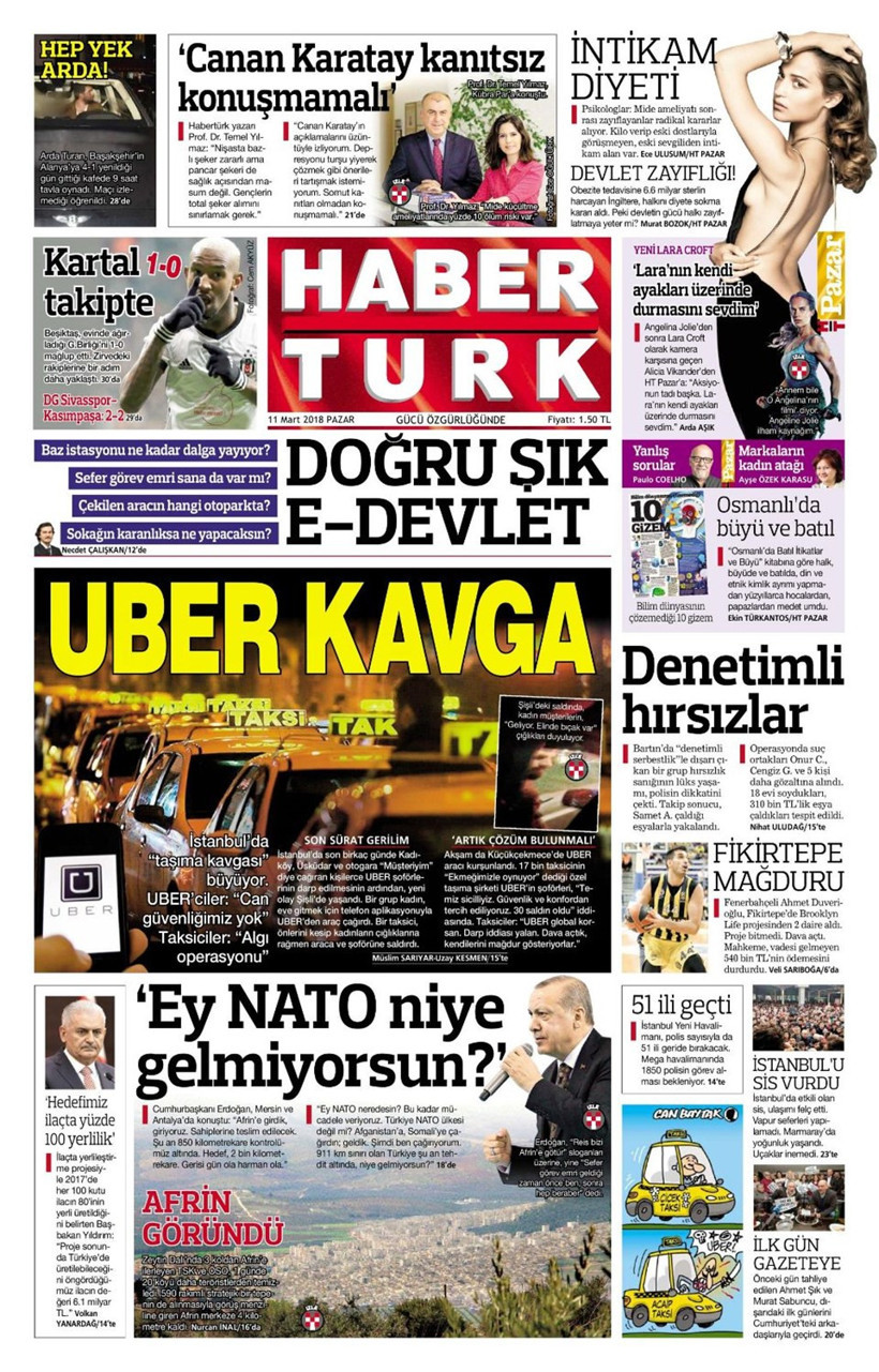 Gazete manşetleri 11 Mart 2018 Hürriyet - Sözcü - Fanatik - Resim: 3