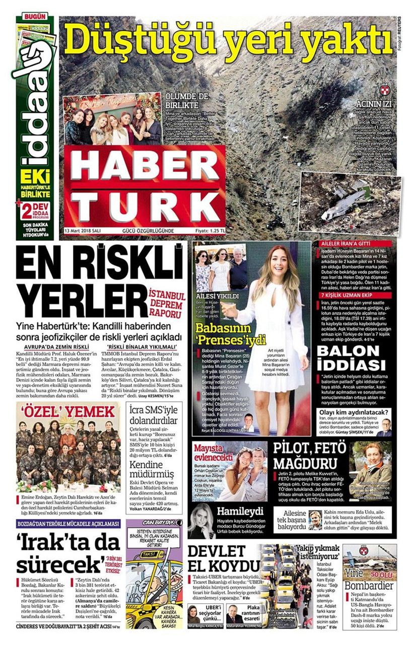 Gazete manşetleri 13 Mart 2018 Hürriyet - Sözcü - Posta - Resim: 2